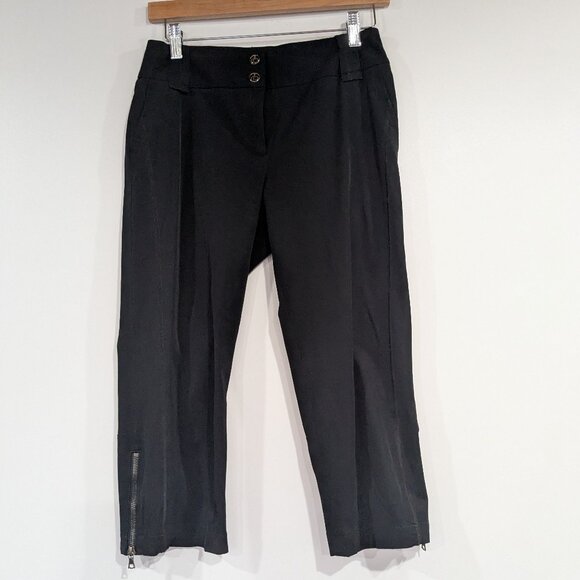Cambio Cropped Pants with Zippers Black Size 8 - Picture 1 of 7